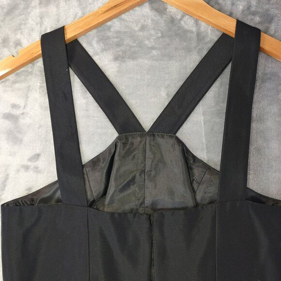 J Crew Womens Black Sleeveless Sheath Dress Size 0 Cross Back‎ Cocktail Classic - Picture 13 of 16